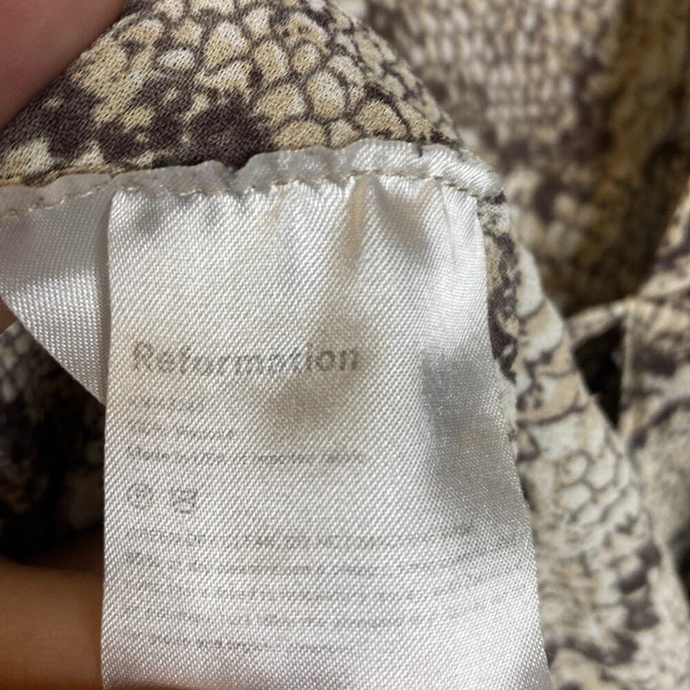 Reformation Jaz Python Snakeskin Print Wrap V-Nec… - image 6